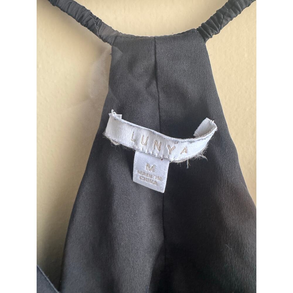 Lunya Washable Silk Romper in Immersed Black - Picture 6 of 10